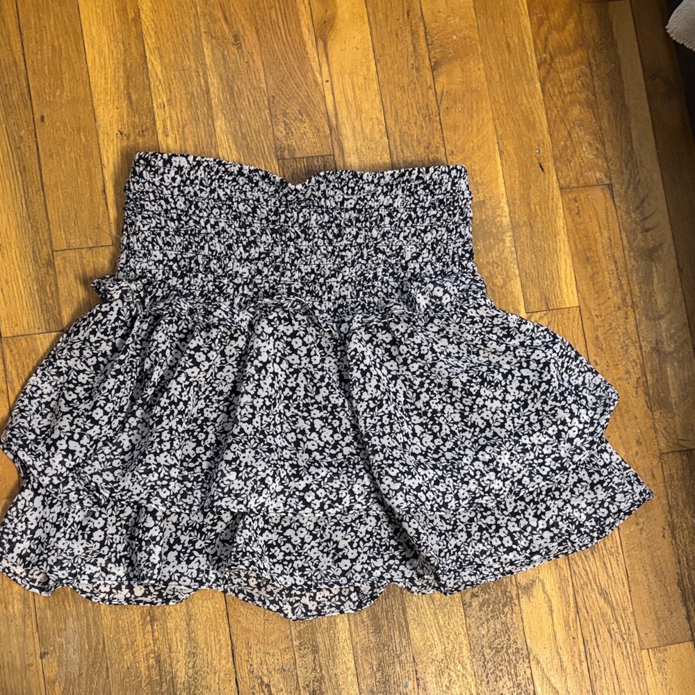 Sienna Sky Black and White Floral Skater Skirt